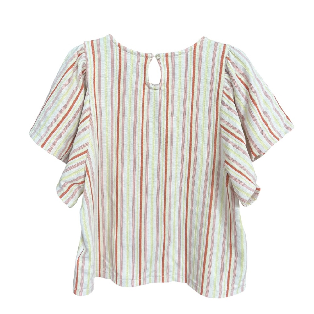 Madewell Rust Multicolor Textured Stripe Flutter … - image 3
